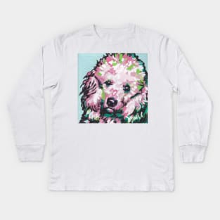 Standard Poodle Dog Bright colorful pop dog art Kids Long Sleeve T-Shirt
